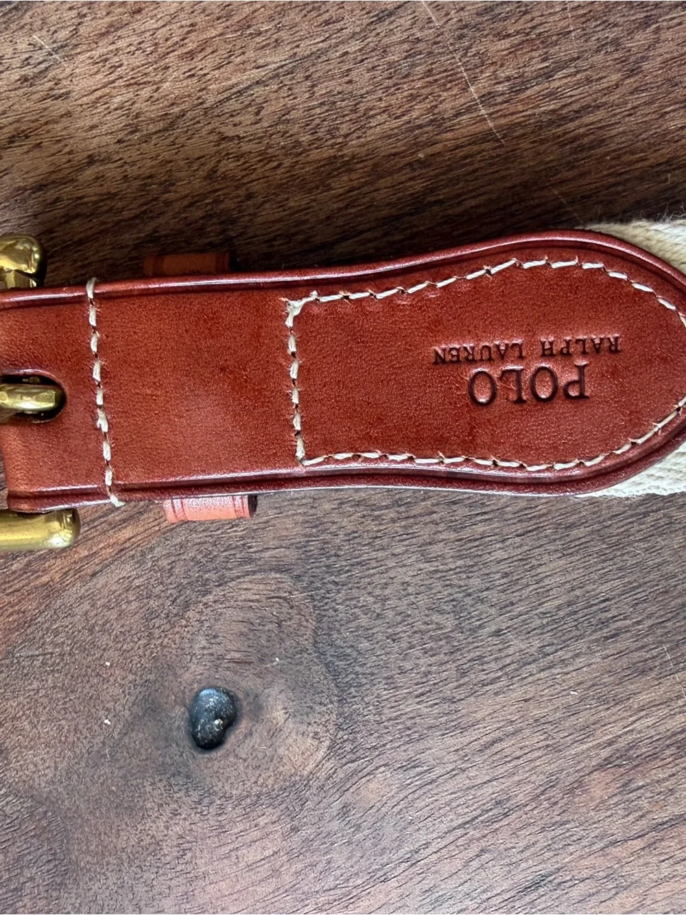 Polo Ralph Lauren Leather and Plaid Canvas kids Belt - Brown and Multicolor